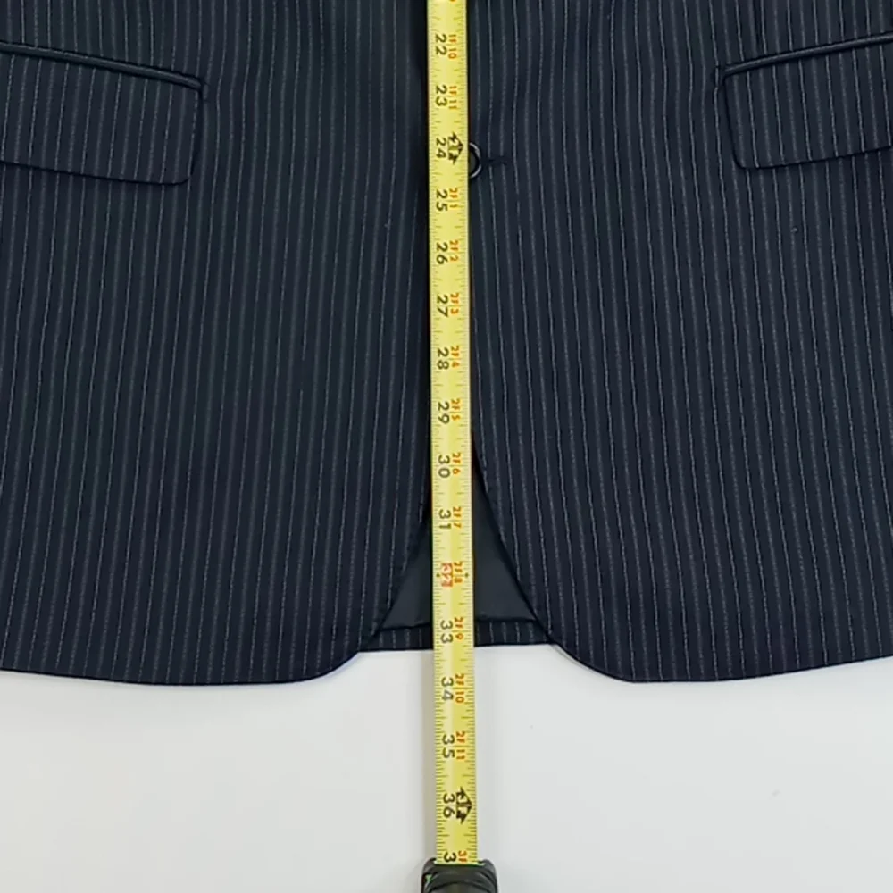 Sergio Valentino Platinum Collection Super 150's Men Navy Pinstripe Suit Jacket